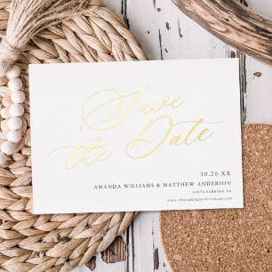 Graceful Calligraphy Non-Photo Save The Date REAL 