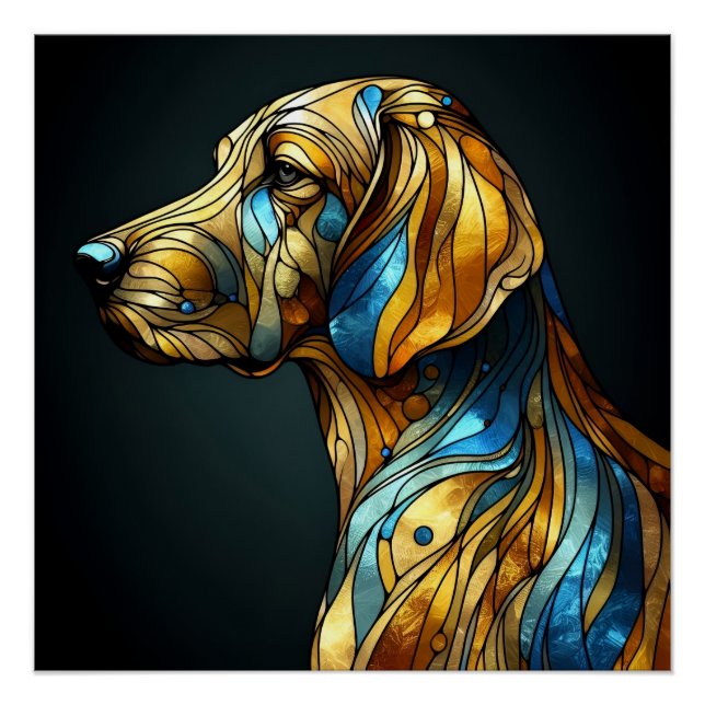 Graceful Canine Elegance - AI  Poster (Front)