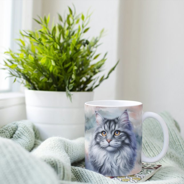 Graceful Cat in Watercolor Coffee Mug (Creator Uploaded)
