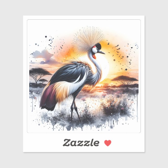 Graceful Crane at Sunset (Sheet)