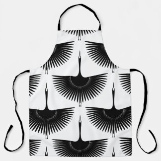 Graceful Crane: Oriental Bird Pattern Apron