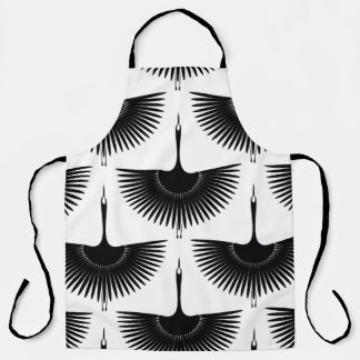 Graceful Crane: Oriental Bird Pattern Apron