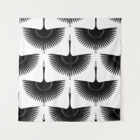 Graceful Crane: Oriental Bird Pattern