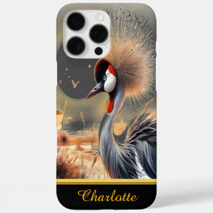 Graceful crane stands prominently  iPhone 16 pro max case