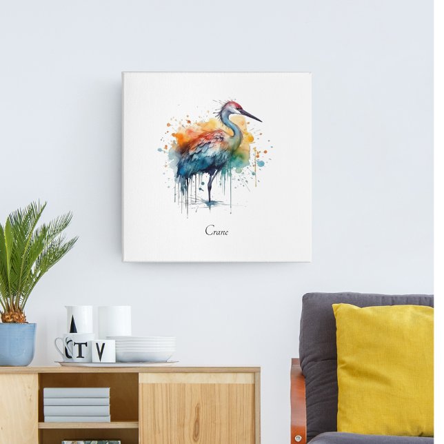 Graceful Crane: Watercolor Art, custom Poster (Creator Uploaded)