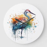 Graceful Crane: Watercolor Art