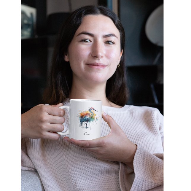 Graceful Crne: Watercolor Art, custom Magic Mug (Creator Uploaded)