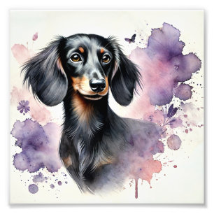 Graceful Dachshund Watercolor Photo Print