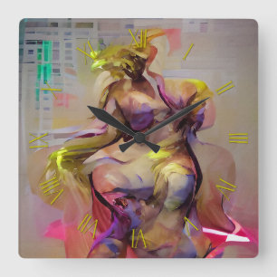 Graceful Dance Poses Square Wall Clock