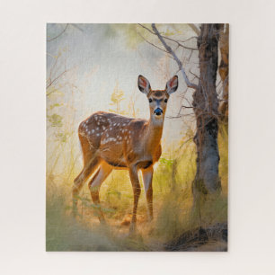 Graceful Deer in the Forest Nature Design Jigsaw Puzzle