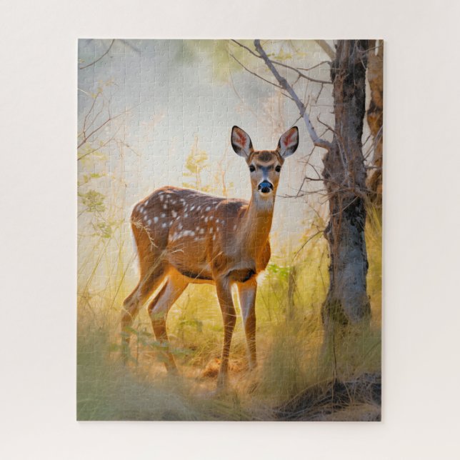 Graceful Deer in the Forest Nature Design Jigsaw Puzzle (Vertical)