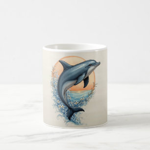 Graceful Dolphin at Sunset Coffee Mug