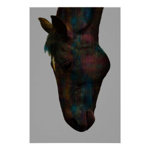 Graceful Equine Sip: Colourful Horse Head Design Poster