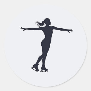 Graceful Figure Skater – Pure Elegance Classic Round Sticker