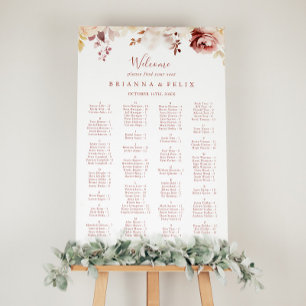 Graceful Floral Alphabetical Seating Chart