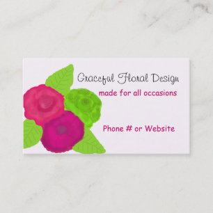 Graceful Floral Design Bold Flowers Business Card