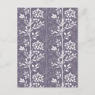 Graceful Floral Silhouette Lavender Purple Minimal Holiday Postcard