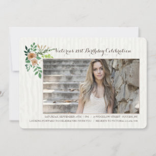 Graceful Flowers Photo Invitation