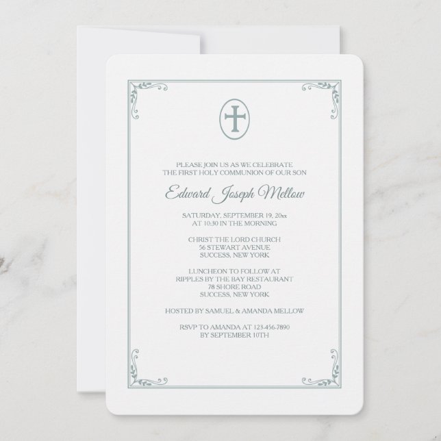 Graceful Frame Religious Invitation (Front)