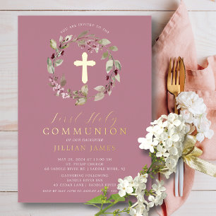 Graceful Gathering First Communion Invitation