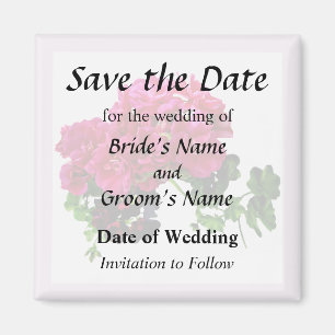 Graceful Geraniums Save the Date Magnet
