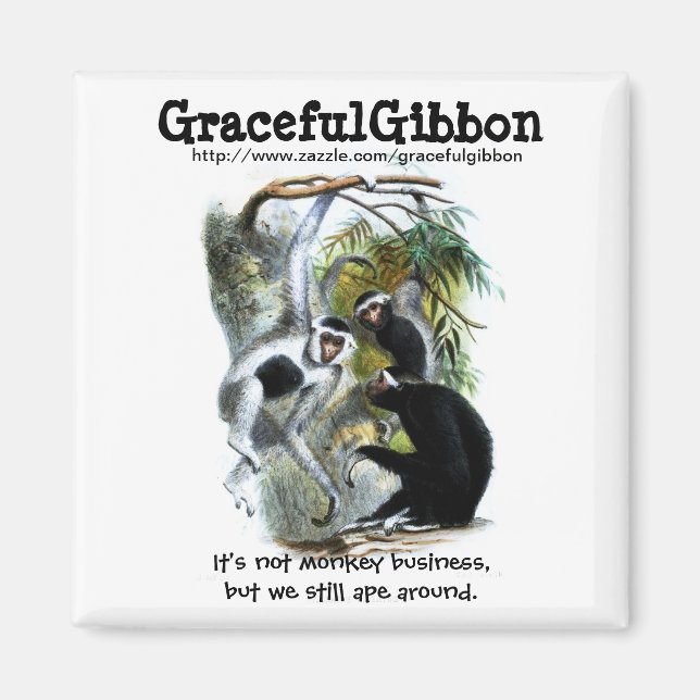Graceful Gibbon Magnet (Front)