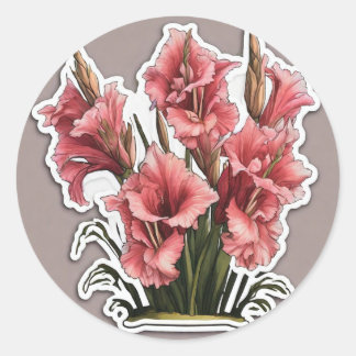 Graceful Gladiolus: Elegance in Every Petal Classic Round Sticker