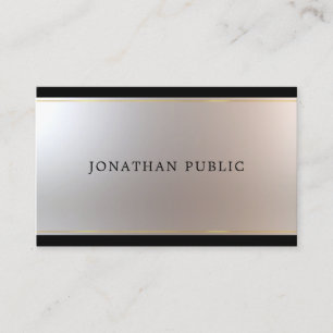 Graceful Glamour Unique Gold Stripes Silver Modern Business Card