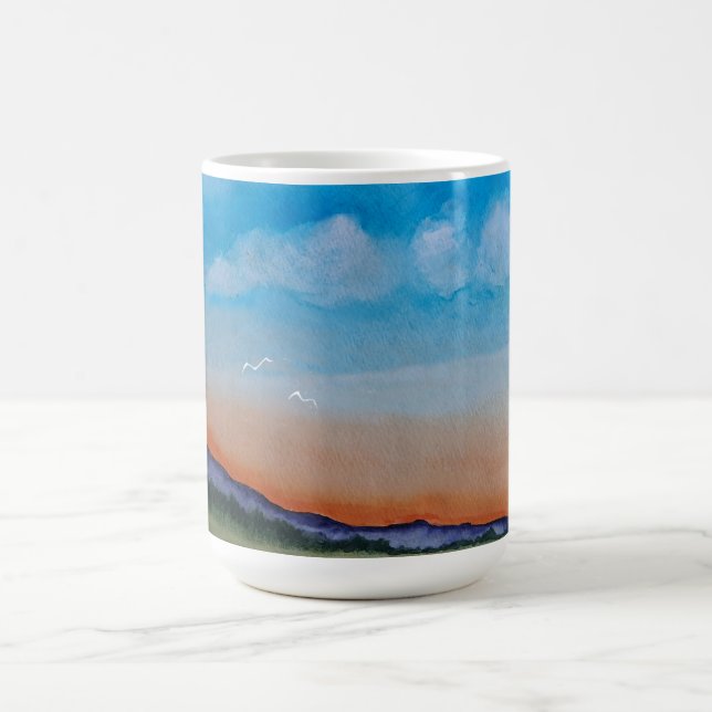 Graceful Glowing Sunset Hills Coffee Mug (Center)