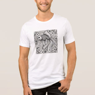Graceful Goldfish – Japanese Modern Art Tri-Blend Shirt