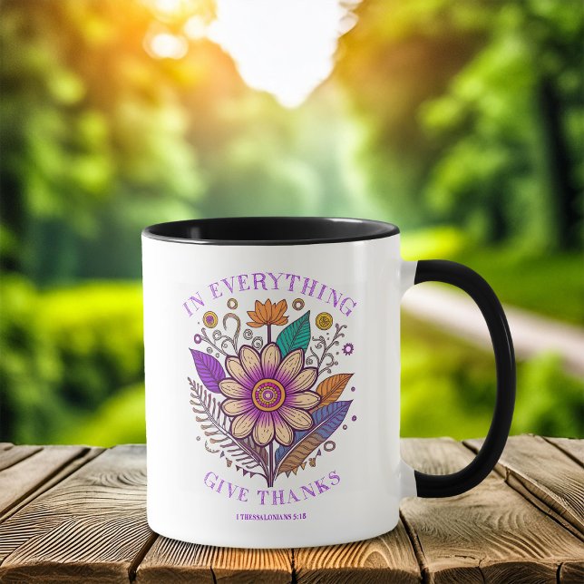Graceful Gratitude: I Thessalonians 5:18 Coffee Mug (Creator Uploaded)