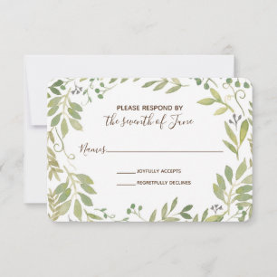 Graceful Greenery Reply Card