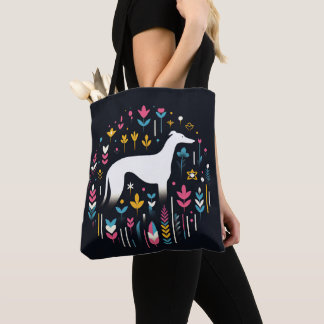 Graceful Greyhound Blossoms Tote Bag