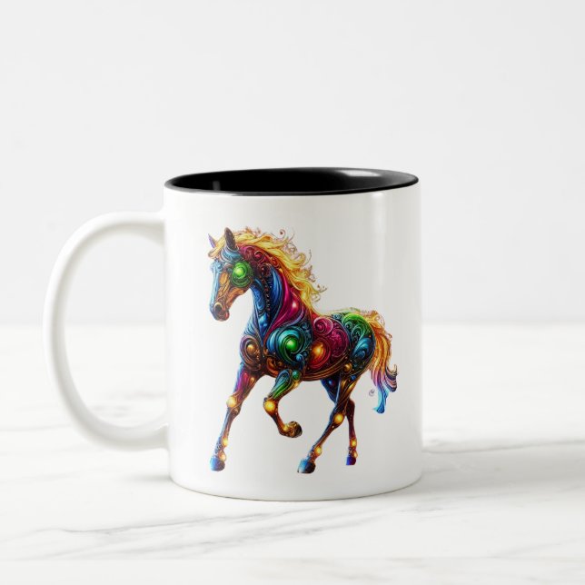 Graceful Horse Two-Tone Coffee Mug (Left)
