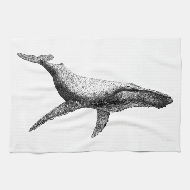 GRACEFUL HUMPBACK WHALE TEA TOWEL (Horizontal)