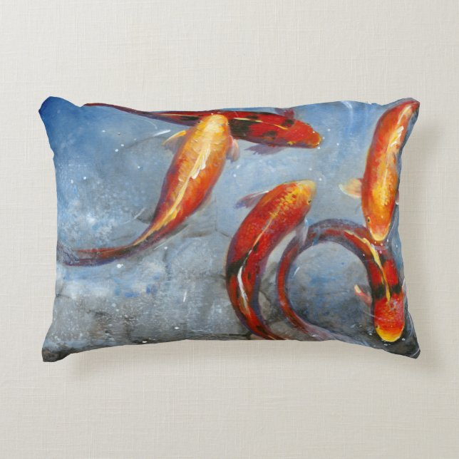 Graceful Koi I Decorative Cushion (Front)