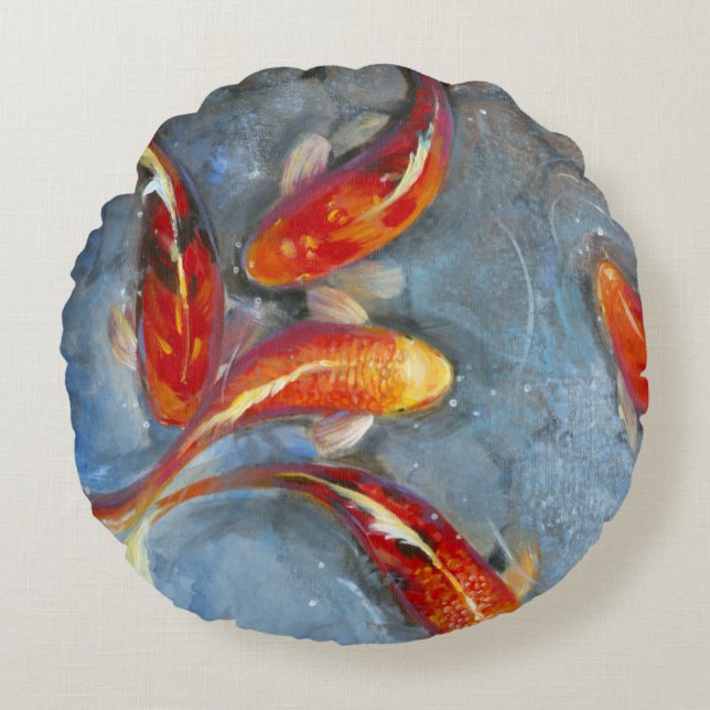 Graceful Koi II Round Cushion (Front)