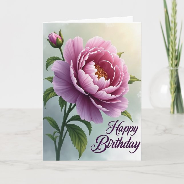 Graceful Lavender Bloom Card (Front)