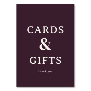 Graceful Maroon Text Design Table Number