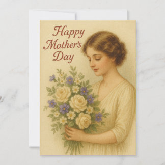  Graceful Mother's Day Bouquet Holiday Card