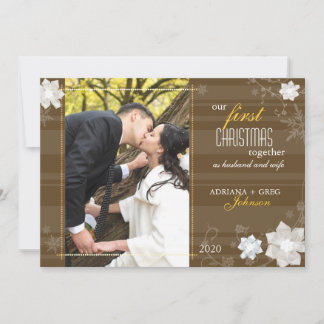 Graceful Our First Christmas Together Photo Holiday Card