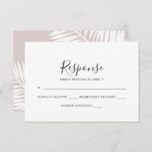 Graceful Palms Wedding Rsvp Card