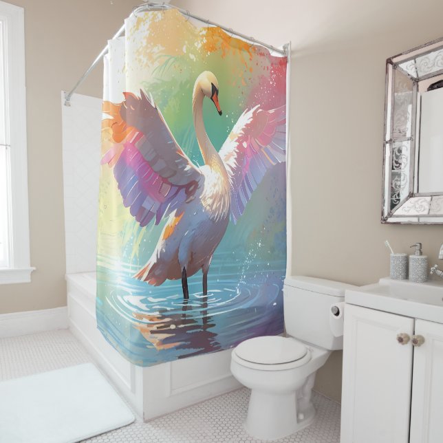 Graceful Pastel Elegance Shower Curtain (In Situ)
