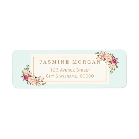 Graceful Pastel Watercolor Floral Decoration Return Address Label