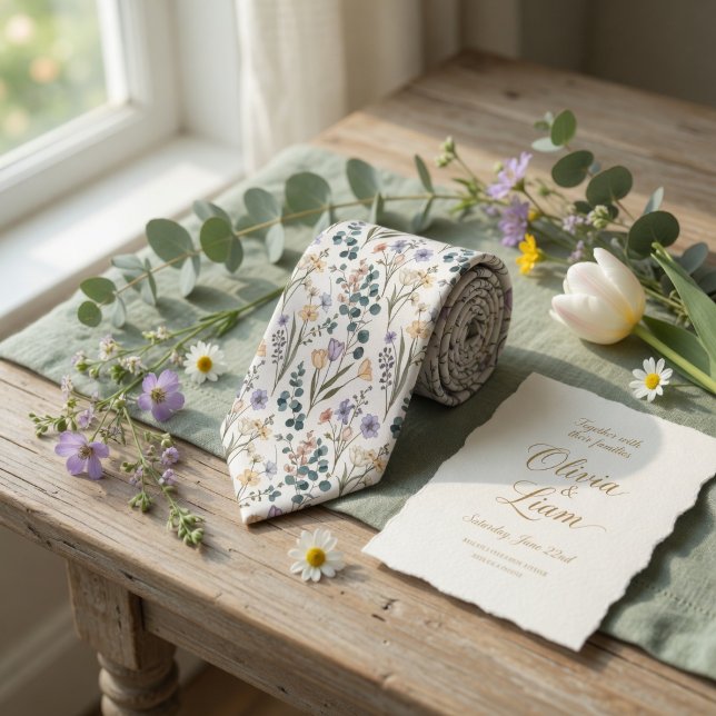 Graceful Pastel Wildflowers Tie (Creator Uploaded)