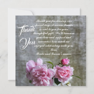 Graceful Peony Flat Thank You Card
