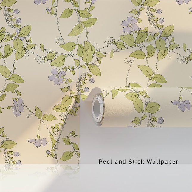 Graceful Periwinkle Peel & Stick Botanical Pattern Wallpaper (Creator Uploaded)