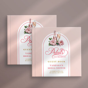 Graceful petals and prosecco chic blush gold  guest book