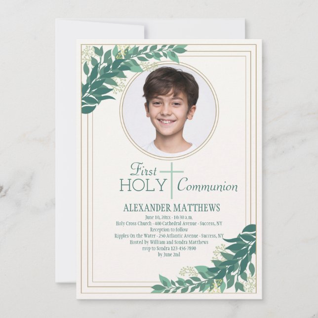 Graceful Photo Religious Invitation (Front)