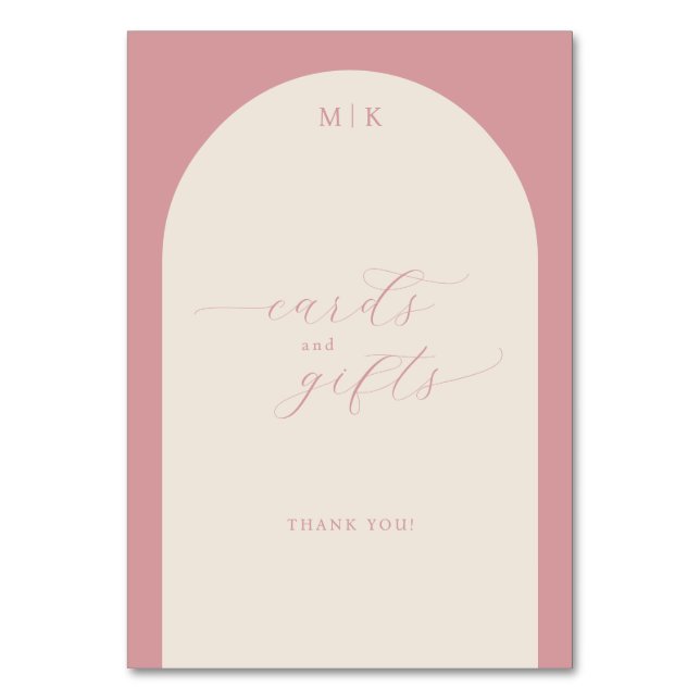 Graceful Pink Calligraphy Thank You (Front)